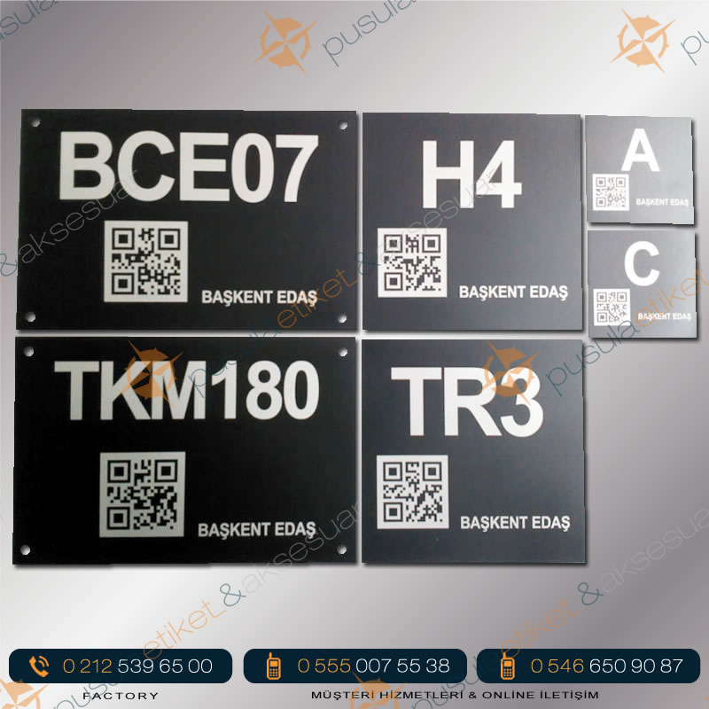 [ QR Code Baskılı Alüminyum Etiket ][ QR Kod Baskılı Metal Etiketçi