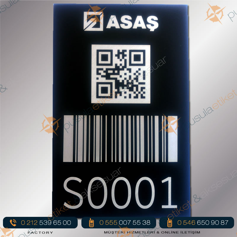[ QR Code Baskılı Alüminyum Etiket ][ QR Kod Baskılı Metal Etiketçi